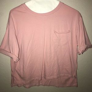 Pink crop top with pocket